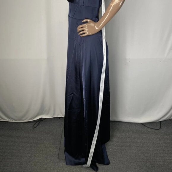 NEW AFTER-SIX Maxi Dress Midnight Navy Blue Size 6R | Off-Shoulder A-Line - Picture 4 of 6